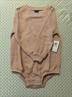Old Navy Waffle Knit Baby Bubble Romper in Blush Pink